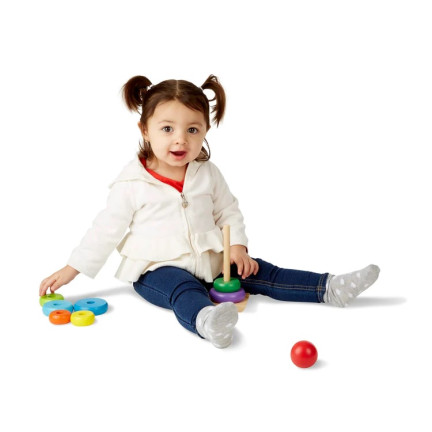 TG50038 pyramidka, montessori třídič, věž, dřevěné kostky