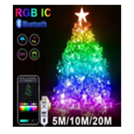 Chytré LED vánoční světýlka, 100 l, vícebarevná, s dálkovým ovládáním, USB, 10 + 0,6 m