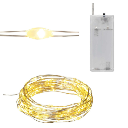 TG66254-2  vánoční světýlka na drátku, 40 LED diod, mikrogirlanda, teplá bílá, AA