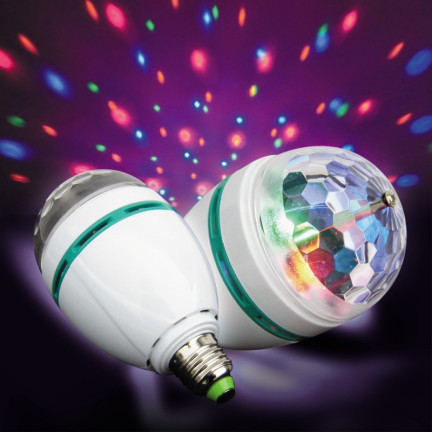 TG80287 diskotéková koule, LED žárovka, disco projektor, otočný, na večírky