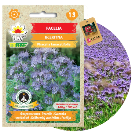 Facelia modrá, medonosná, jako mezikulturní plodina, semena, Toraf, 50 g