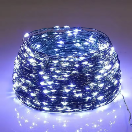 TG73524-1 vánoční světýlka, zelený drát, na baterie, studené bílé světlo, 40 LED