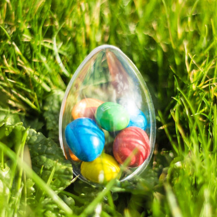 C58902 skládací akrylové vejce, průhledný plast, 9 cm