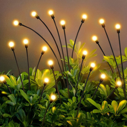 TG71287 solární lampa, solární kuličky s 10 LED diodami, sada 2 ks zahradních zapichovacích lampiček, houpací lampičky na balkon