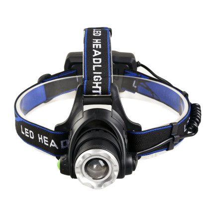 XA121 čelovka LED s zoomem, Cree XML, T6, výkonná čelovka, akumulátor + nabíječka