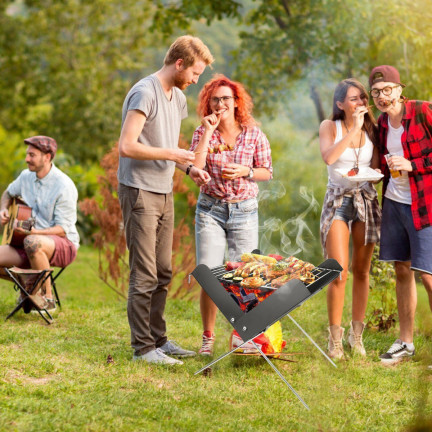 TG71418 – skládací mini zahradní gril, turistický gril na kempování, s přenosnými nohami