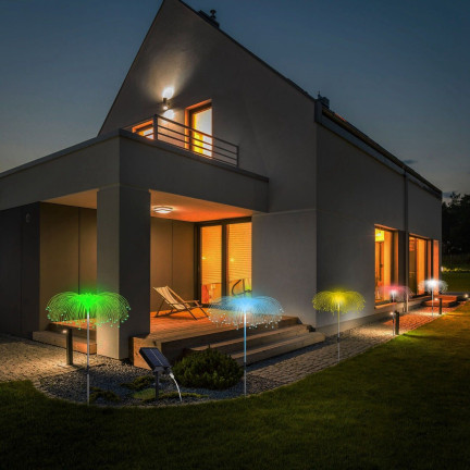 TG71397 solární lampa, 2 ks/sada, zahradní LED lampa ve tvaru medúzy, zapichovací lampa „jellyfish“