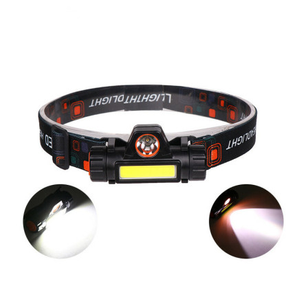 Čelovka 4 v 1, LED COB, s magnetem, dobíjecí přes USB, výkonná, s nastavitelným popruhem