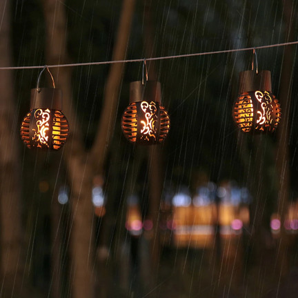 TG60446 solární lampa, pochodeň, závěsná LED lampa, loftový lucernička, prolamovaná