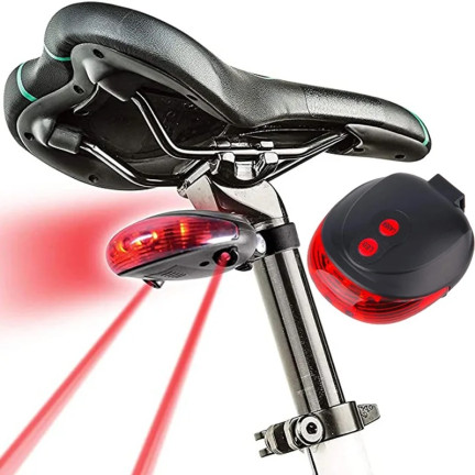HH74 laserové cyklistické světlo s 5 LED diodami a laserem