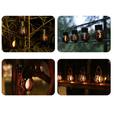 TG60446 solární lampa, pochodeň, závěsná LED lampa, loftový lucernička, prolamovaná