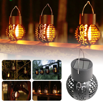 TG60446 solární lampa, pochodeň, závěsná LED lampa, loftový lucernička, prolamovaná