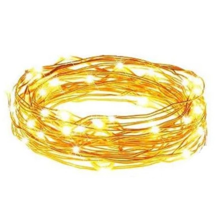 TG66259-2 vánoční světýlka na drátku, 10 LED diod, girlanda, teplá bílá, na baterie