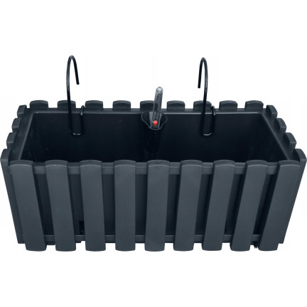 DDEF400W-S433 balkonový box, květináč 38 cm s úchyty, antracitová barva, měřič vlhkosti