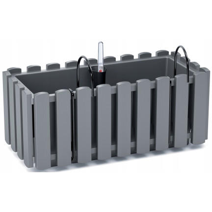 DDEF400W-405u balkonová truhlíková nádoba 38 cm s úchyty, šedá, s měřičem vlhkosti, kamenná