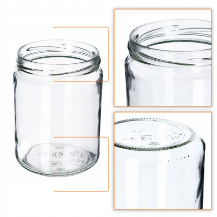 PAC500/82 Sklenice Skleněné sklenice o objemu 500 ml na zavařeniny, okurky, med, likéry a omáčky FI82