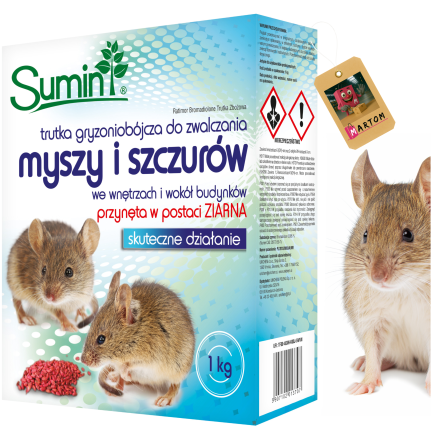 SUM59 Sumin – jed proti myším a krysám, obilný deratizátor, 1 kg