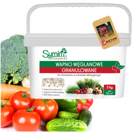 SUM64 granulované uhličitanové vápno k odkysličování, 3 kg, zvyšuje pH, výtěžnost 150 m