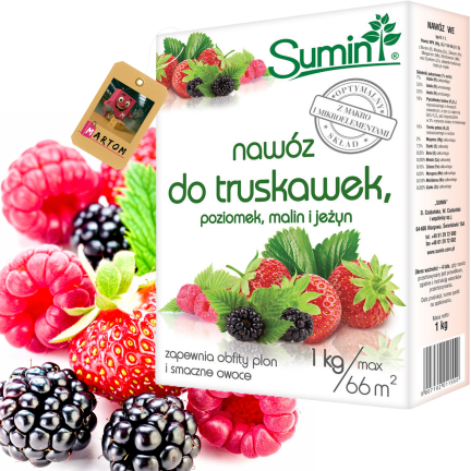 SUM77 – hnojivo Sumin pro jahody, lesní jahody, maliny a ostružiny, optimální složení, 1 kg