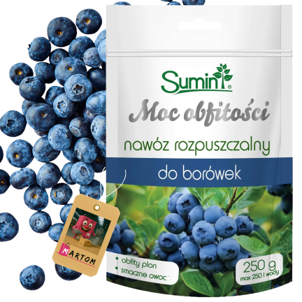 SUM80 – rozpustné hnojivo pro borůvky „Borówki – síla hojnosti“ 250 g podporuje růst