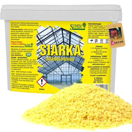 SUM85 – granulovaná síra, prostředek k dezinfekci půdy, skleníků a fóliových tunelů, 3 kg