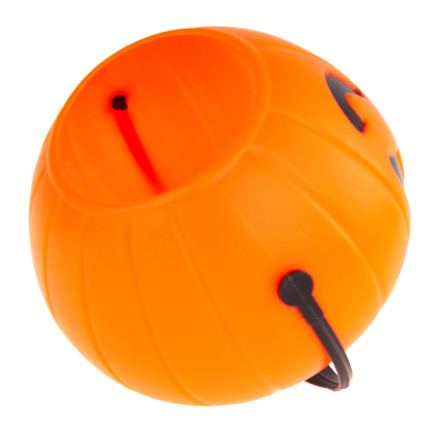 Plastové oranžové dýňové košíčky na sladkosti, dýně s uchem, halloweenský kotlík, průměr 6 cm