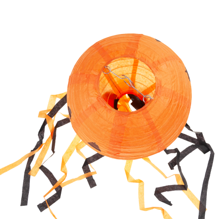 Závěsná dýňová lucerna, papírová, oranžová, ve tvaru dýně, halloweenská dekorace, 50 cm