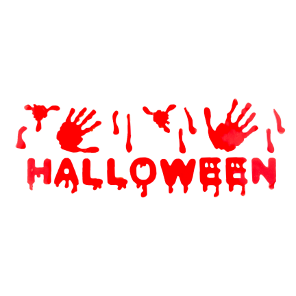 Krvavý transparent, nápis na sklo, z gelu, červený, halloweenská dekorace, 38 cm x 15 cm