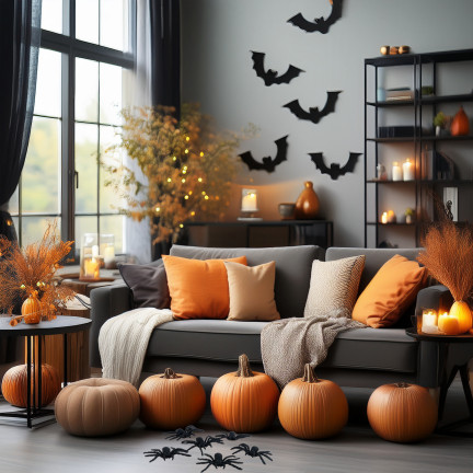 Umělé pavouky, černé, halloweenská dekorace, realistické, 6 ks/sada