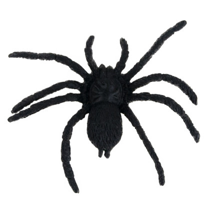 Umělé pavouky, černé, halloweenská dekorace, realistické, 6 ks/sada