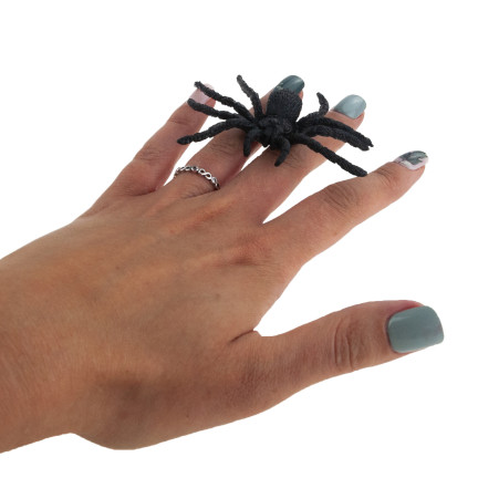 Umělé pavouky, černé, halloweenská dekorace, realistické, 6 ks/sada