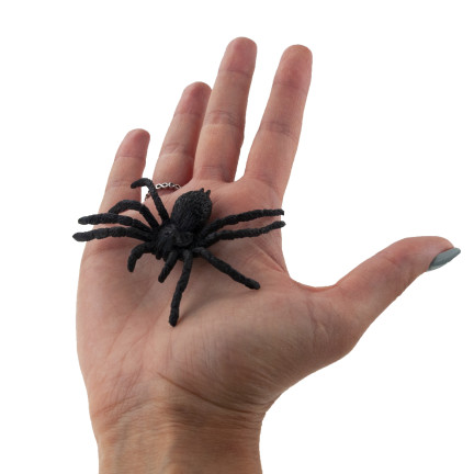 Umělé pavouky, černé, halloweenská dekorace, realistické, 6 ks/sada