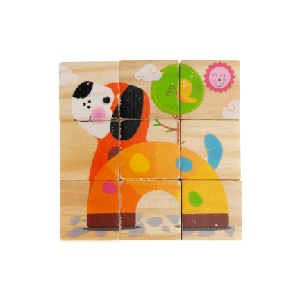 TG50032 dřevěné puzzle, skládačka se zvířátky 6 v 1 – zoo