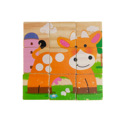 TG50032 dřevěné puzzle, skládačka se zvířátky 6 v 1 – zoo