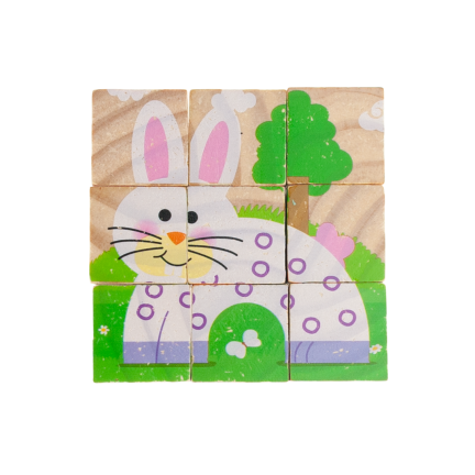TG50032 dřevěné puzzle, skládačka se zvířátky 6 v 1 – zoo