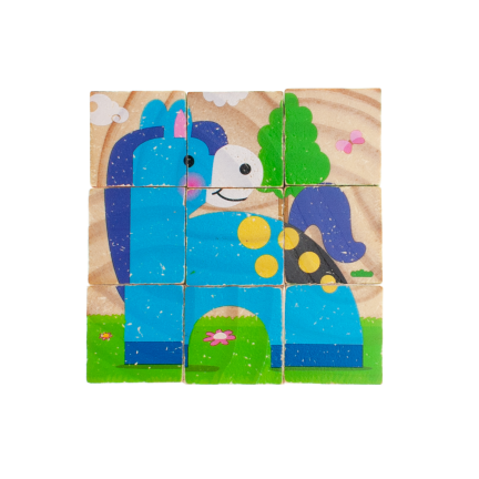 TG50032 dřevěné puzzle, skládačka se zvířátky 6 v 1 – zoo