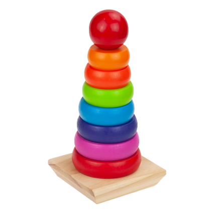 TG50038 pyramidka, montessori třídič, věž, dřevěné kostky
