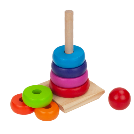 TG50038 pyramidka, montessori třídič, věž, dřevěné kostky