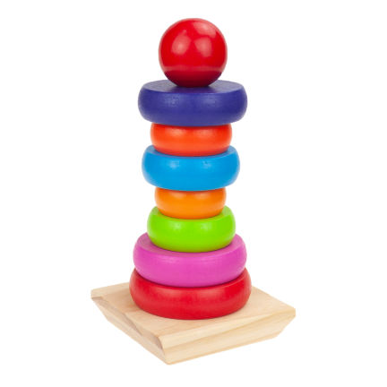 TG50038 pyramidka, montessori třídič, věž, dřevěné kostky