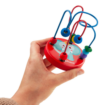 TG50048 dřevěná spirála s korálky, proplétací hračka, mušle, montessori vzdělávací hračka