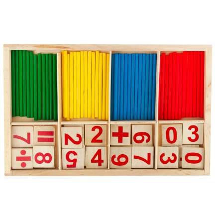 TG50050 matematická sada, dřevěné tyčinky, sada pro výuku počítání, matematika