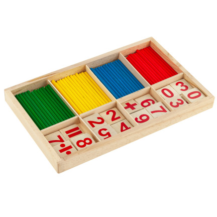 TG50050 matematická sada, dřevěné tyčinky, sada pro výuku počítání, matematika