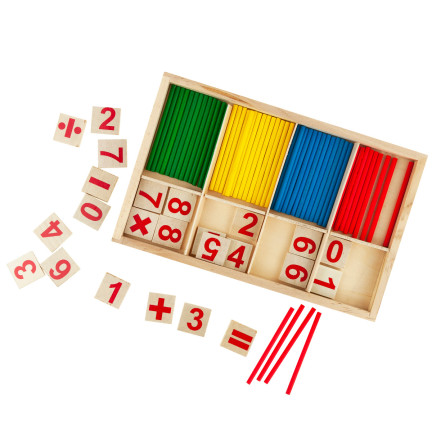 TG50050 matematická sada, dřevěné tyčinky, sada pro výuku počítání, matematika