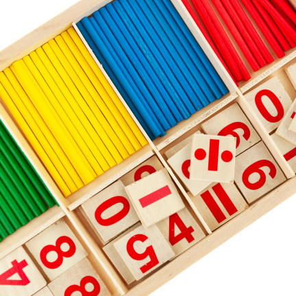 TG50050 matematická sada, dřevěné tyčinky, sada pro výuku počítání, matematika