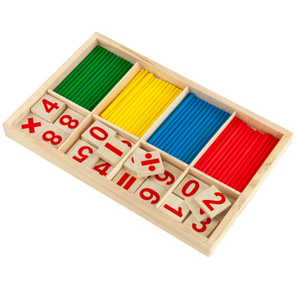 TG50050 matematická sada, dřevěné tyčinky, sada pro výuku počítání, matematika