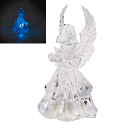 TG51123 akrylové andělské figurky s LED osvětlením do betlému + baterie, svítící vánoční dekorace