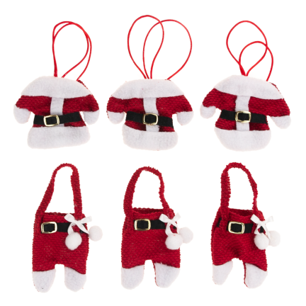 Pouzdro na příbory, vánoční obal, stolní dekorace, obleček pro Santa Clause, červené, sada 6 ks.