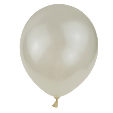 TG53244B metalické balonky, 5 ks, bílé, ecru, svatební, perleťové