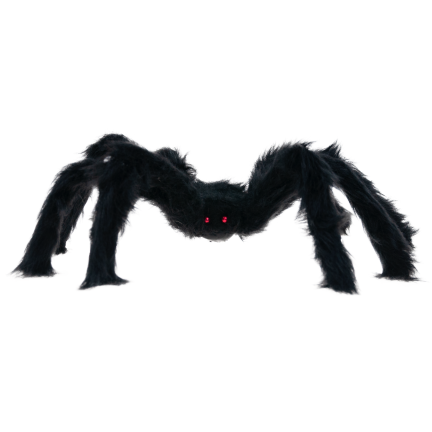Umělý pavouk, chlupatý, černý, halloweenská dekorace, strašidelná tarantule, 40 cm