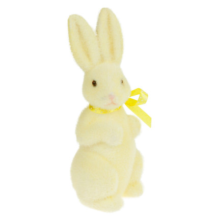 TG55589-1 zajíc, králíček, velikonoční králík, flokovaná dekorace, figurka králíčka, 22 cm